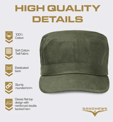 Vista 3 de Sandhawk Sombrero militar, sombrero del ejército, sombrero de conductor, gorra militar, gorra del ejército, sombrero de cadete, gorra de cadete
