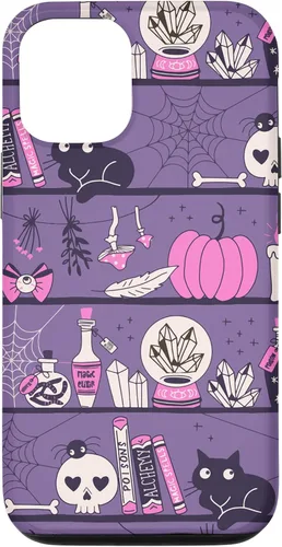 Vista 26 de iPhone 16 Vintage Witchy Magical Witch Tool box Cute Halloween Purple Case