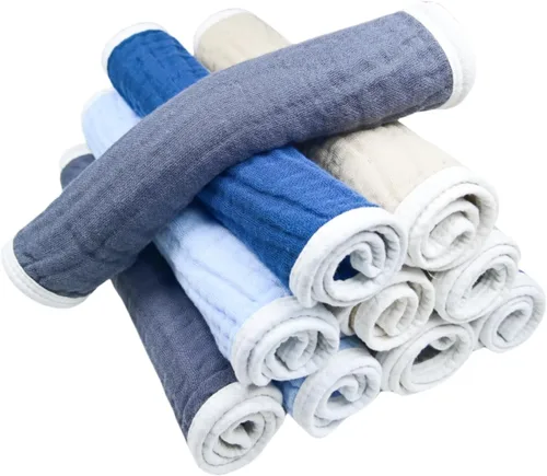 Vista 5 de Synrroe Paños de muselina grandes para eructos, paños de muselina para bebés niñas y niños, paquete de 10 extraabsorbentes y suaves de muselina, 6