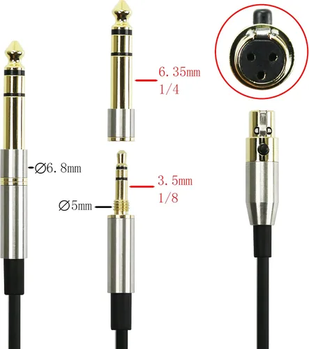 Vista 5 de NewFantasia Cable de actualización de audio de repuesto compatible con AKG K240, K240S, K240MK II, Q701, K702, K171, K141, K181, K271s, K271 MKII