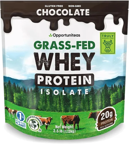 Vista 10 de Proteína de suero de chocolate en polvo, aislado de suero alimentado con pasto + cacao orgánico + azúcar real + sal del Himalaya, delicioso sabor