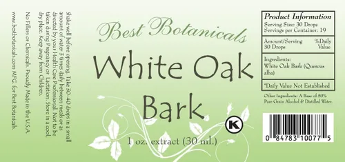 Vista 4 de Best Botanicals Extracto de corteza de roble blanco 1 oz.