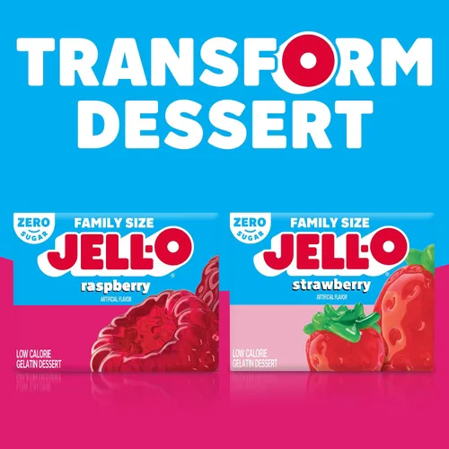 Vista 9 de Jell-O Gelatina sin azúcar de frambuesa, 0.6 onzas (paquete de 24)