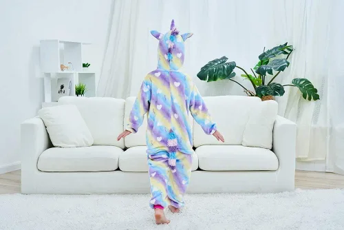Vista 48 de Pijama de unicornio unisex para niños, enteritos para disfraz, Halloween