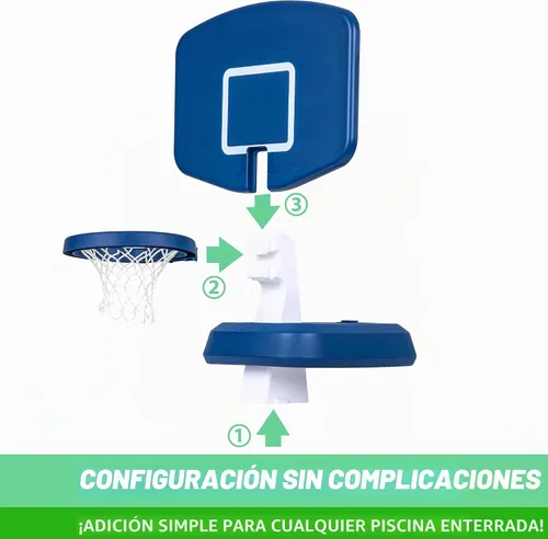 Vista 6 de GoSports Splash Hoop Classic - Juego de baloncesto para piscina de natación, color azul