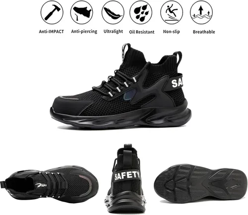 Vista 6 de LIWEGHT Steel Toe Shoes for Women Lightweight Safety Shoes Women Comfortable Composite Steel Toe Sneakers Indestructible Shoes