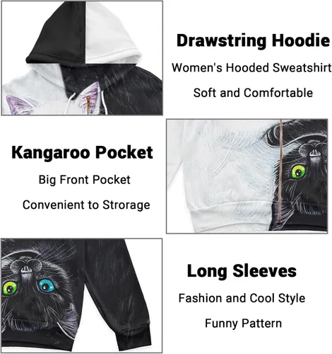 Vista 4 de Sudaderas con capucha y cremallera frontal para mujer, con estampado a cuadros, chaquetas de otoño de manga larga, ropa casual con cordón