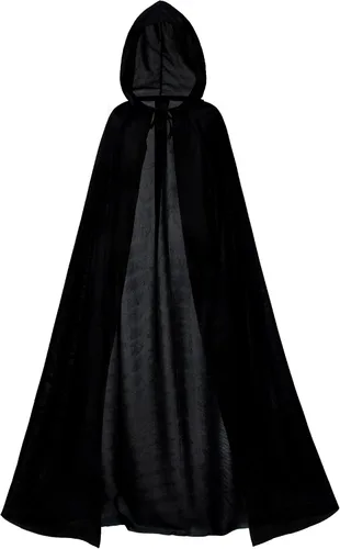 Vista 7 de Capa de terciopelo con capucha para niños, disfraz de Halloween con luz LED