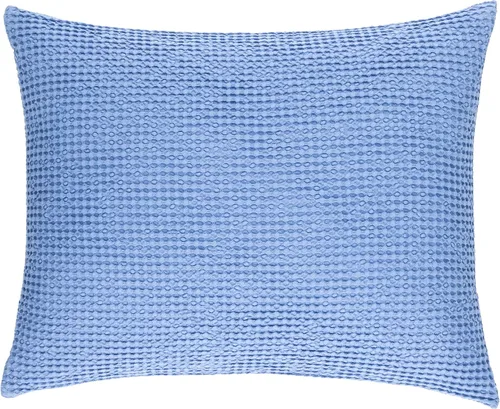 Vista 3 de Pine Cone Hill Funda de almohada de Matelasse azul francés de burbujas, tamaño estándar, patrón sólido azul
