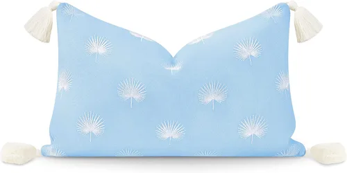 Vista 10 de Hofdeco Premium - Funda decorativa para cojín de estilo Coastal Hampton, para patio, interior y exterior, de 18 x 18 pulgadas, resistente al agua