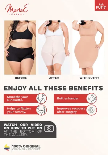Vista 5 de MARIAE FU117 Fajas Colombianas Reductoras y Moldeadoras Post Surgery Stage 2 BBL - Prenda de compresión para mujer