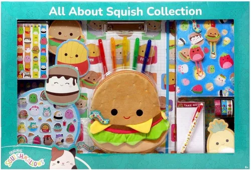 Vista 2 de Fashion Angels Squishmallows All About Carl The Cheeseburger - Juego de papelería - Incluye bolsa para lápices Carl - más de 1200 calcomanías
