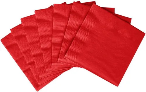 Vista 2 de amscan 3-Ply Dinner Napkins Party Supplies, One Size, Apple Red