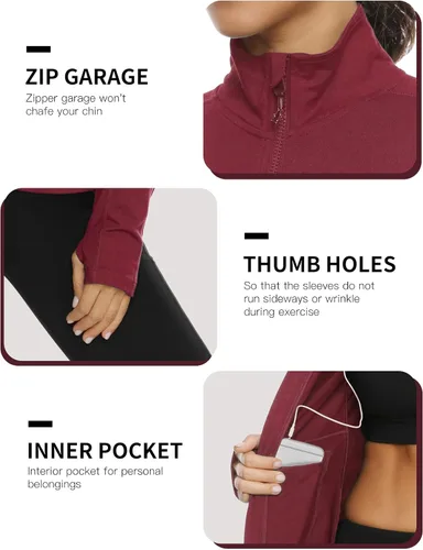 Vista 6 de VUTRU - Chaqueta de entrenamiento con cremallera completa para yoga correr para mujer