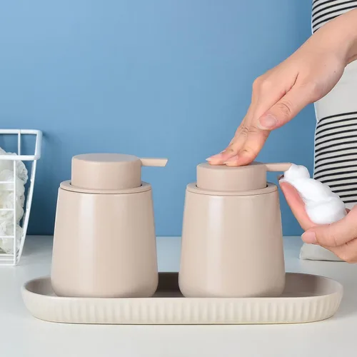 Vista 6 de BosilunLife Dispensador de jabón de manos de espuma, dispensador de loción de baño de 12 onzas, dispensador de jabón espumoso, dispensador