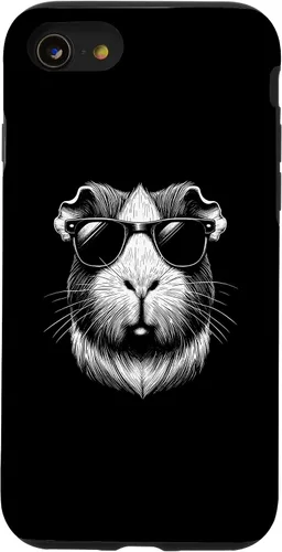 Vista 12 de iPhone 15 Cool conejillo de indias con gafas de sol de conejillo de indias amante caso