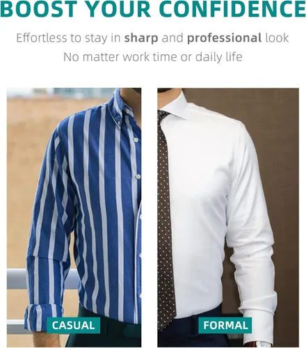 Vista 3 de DOMAXCAI Estadías de camisa para hombres, camiseta mejorada, soportes ajustables de primera calidad, abrazaderas de bloqueo antideslizantes, ligas