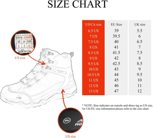 Vista 32 de NORTIV 8 - Botas de senderismo impermeables para hombre, zapatos de montañismo ligeros para exteriores