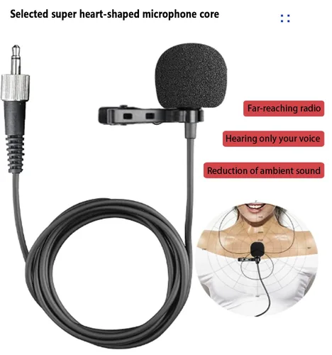 Vista 4 de Micrófono Lavalier inalámbrico con receptor USB, distancia de recepción de 132 pies, captación de sonido sensible, reducción de ruido inteligente