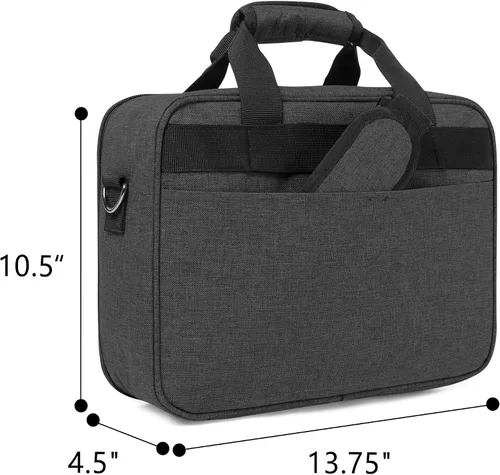 Vista 5 de LUXJA - Bolsa para proyector con bolsillos de almacenamiento para accesorios, tamaño mediano, color negro Compatible with Most Major