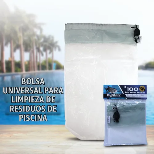 Vista 5 de Bolsa de nailon de repuesto para limpieza de desechos de piscina, 15 x 24.5 pulgadas, limpiador de piscinas de hojas de 100 micrones, bolsa de malla