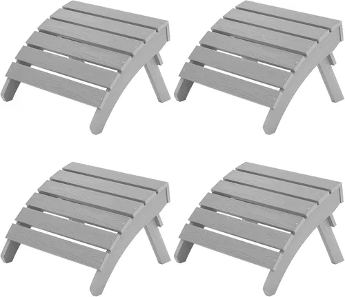 Vista 23 de MXIMU Taburete otomano plegable Adirondack para exteriores: Taburete de plástico HIPS para patio, fácil montaje, reposapiés para todo tipo de clima