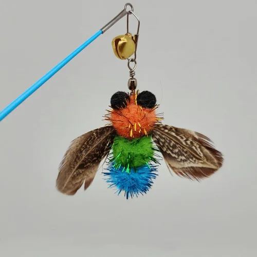 Vista 6 de miwoowim Juguetes interactivos para gatos, 10 piezas de juguetes retráctiles para gatos y juguetes de plumas, juguetes de enriquecimiento para gatos