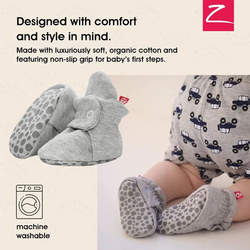 Vista 2 de Zutano - Botines de algodón orgánico para bebé, unisex, con suela antideslizante