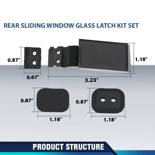 Vista 7 de PIT66 Kit de pestillo de cristal para ventana corrediza trasera compatible con Dodge D100 W100 D150 D250 W150 W250 1984-1993, compatible con Dodge