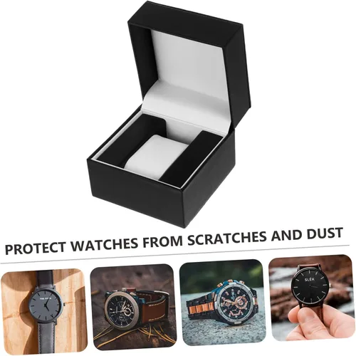Vista 3 de Holibanna Caja de reloj de joyería para hombres, vitrina de joyería de bruja, vitrina, vitrina, exhibición de relojes, organizador de joyas