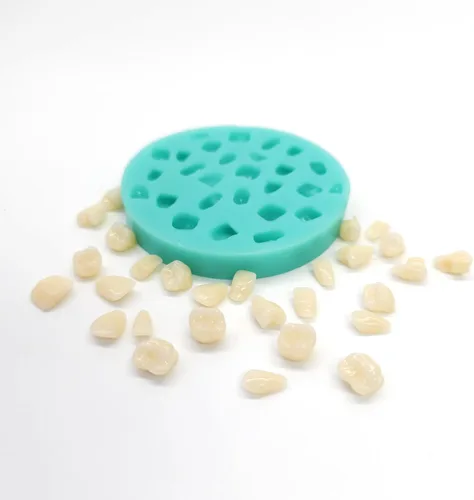 Vista 6 de Molde de silicona de dientes humanos de imitación con múltiples cavidades Jabón Vela Molde para cera Molde para resina NC041
