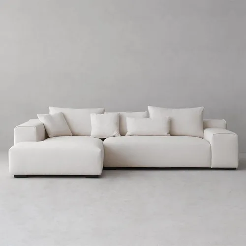 Vista 5 de Acanva Conjunto de sofá seccional modular moderno y extragrande en forma de L para sala de estar, estilo minimalista cómodo de 4 asientos, sofá