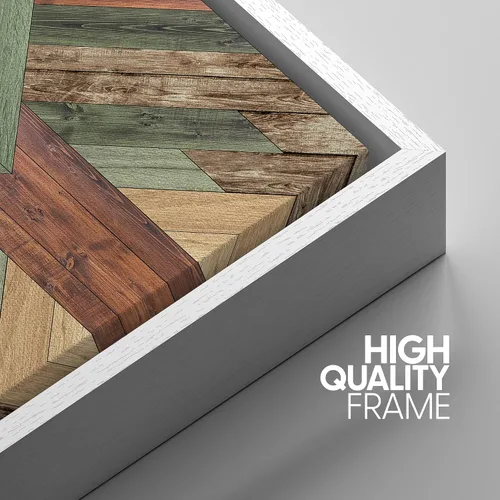 Vista 4 de IDEA4WALL Lienzo enmarcado para pared, decoración occidental, collage de polígonos de diamantes, paneles geométricos abstractos de madera, arte