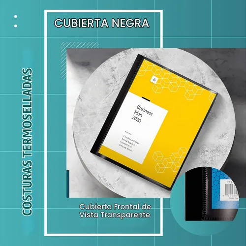 Vista 4 de Better Office Products Libro de presentación negro con 60 bolsillos, con cubierta frontal transparente, 120 páginas protectoras de hojas, hojas