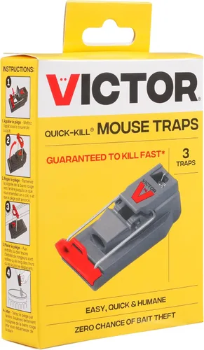 Vista 3 de Trampas para ratones Victor M140-3B de muerte rápida para interiores para el hogar - 3 trampas para ratones reutilizables