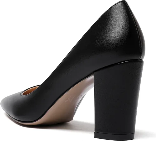 Vista 7 de WAYDERNS Zapatos de tacón alto con puntera puntiaguda mate para mujer, 3.5 pulgadas
