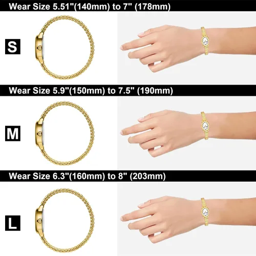 Vista 7 de Diaofendi Petite Easy Reader - Reloj analógico para mujer con banda de expansión de acero inoxidable, resistente al agua