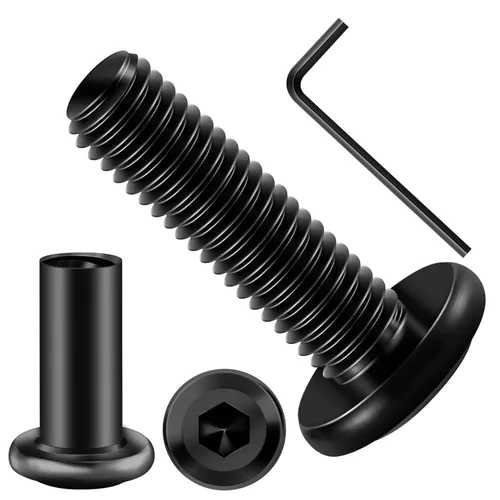 Vista 26 de Mywish M5 x 8mm 20 piezas de tornillos de cabeza plana con rosca hexagonal, pernos de acero inoxidable 304 para muebles con rosca completa, óxido