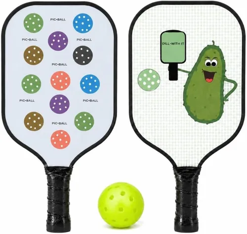 Vista 2 de MIXIN ITUP Juego de 2 paletas de pickleball de fibra de carbono T700