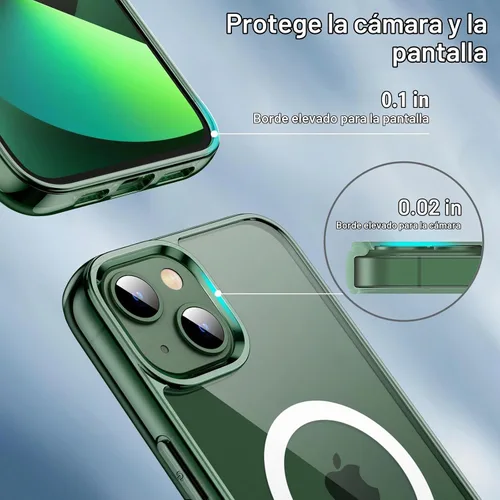 Vista 6 de JETech Funda magnética para iPhone 13, color verde alpino