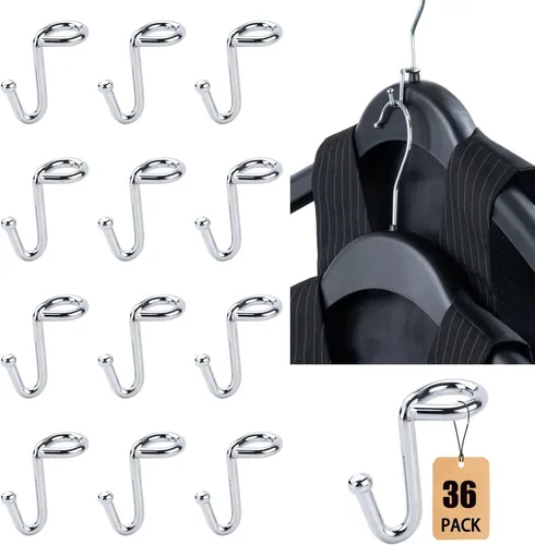 Vista 10 de Ganchos de conector para colgar ropa, clips extensores resistentes, organizador de mini ganchos de conexión en cascada para perchas de plástico