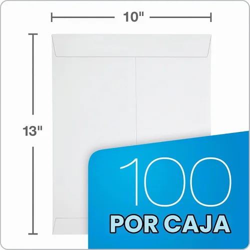 Vista 4 de Columbian Sobres de catálogo de 10 x 13, cierre autosellado, tinte de seguridad, tejido blanco de 28 libras, para enviar documentos planos