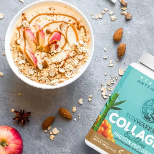 Vista 6 de Polvo de Proteína de Colágeno Vegano para Mujeres con Sílice, Polvo de Colágeno a Base de Plantas con Vitaminas Veganas para Cabello, Piel y Uñas