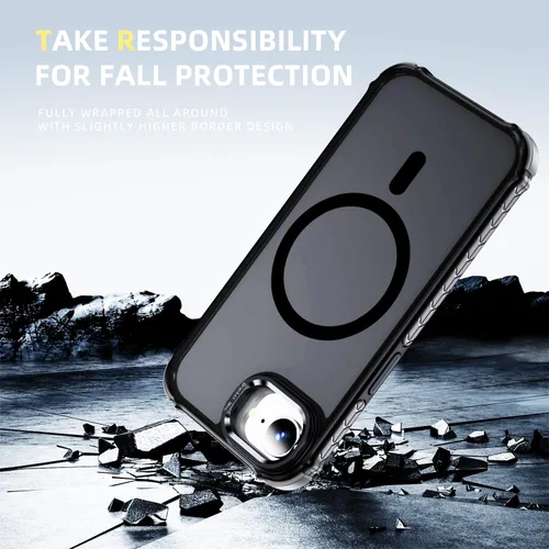 Vista 3 de Funda magnética para iPhone 16E de 6.1 pulgadas, con protector de pantalla HD, carga inalámbrica rápida compatible, resistente contra caídas