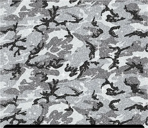 Vista 3 de Camuflaje Estampado Glitter HTV (13.33" x 12") - Camuflaje Azul