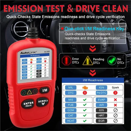 Vista 6 de Autel Autolink Al329 (Actualización de AL319) Lector de Códigos OBDII Escáner