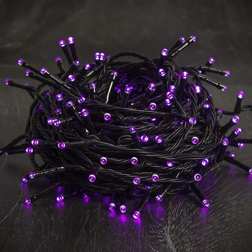 Vista 7 de 300 luces LED de Halloween, cadena de luces de Halloween de 98.5 pies con 8 modos de iluminación, mini luz impermeable y conectable, enchufe