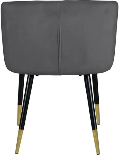 Vista 4 de Meridian Furniture Louise Collection Modern Silla de comedor tapizada de terciopelo contemporáneo con punta dorada, patas de metal negro, 24
