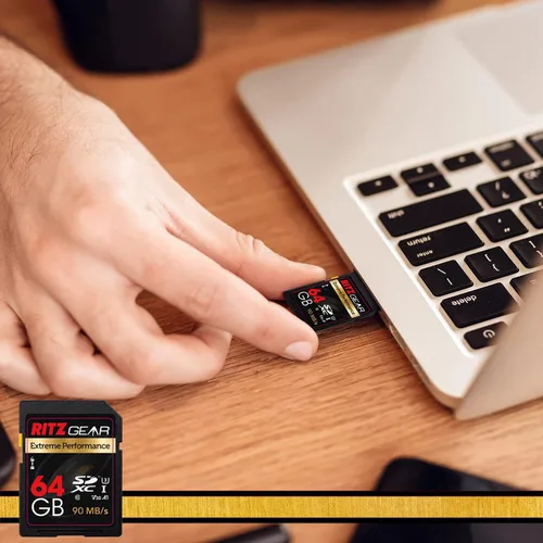 Vista 5 de Ritz Gear Tarjeta SD SDXC UHS-I de alta velocidad de 64 GB, C10, U3, V30, Full-HD y 4K