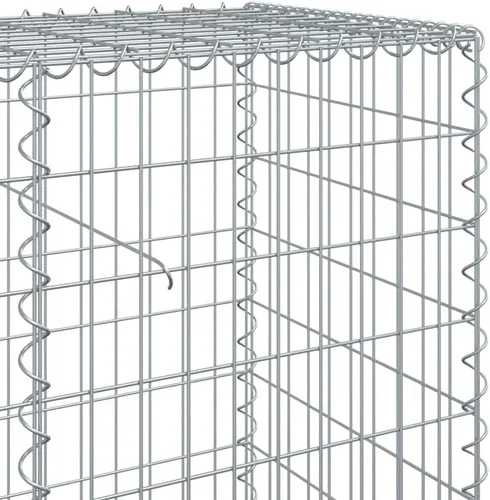 Vista 4 de vidaXL Cesta de gavión con tapa, 39.4 x 19.7 x 39.4 pulgadas, hierro galvanizado rectangular, resistente a la intemperie, montaje sin herramientas